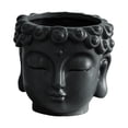 thumbnail image 3 of Maceta con forma de cabeza de Buda, adorno de vinilo, estatua decorativa para plantas de interior, contenedor para plantas, ideal como centro de mesa Gris, 3 of 8