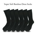 thumbnail image 2 of Lavencious Men's Soft and Comfort Bamboo Fiber Crew Dress Socks for Men Shoe Size 7-12, 6 Pairs(Black), 2 of 6