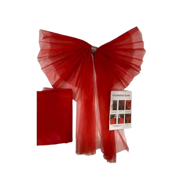 REZUOFI 2 Pcs Décorations de Nœud de Noël Extra Larges, Tissu Polyester Premium, Nœud Rouge Festif pour Porte d'Entrée, Armoire, Arbre, Cheminée, Décoration de Fête