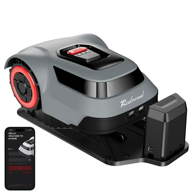 Redroad Robot Mower, Automatic Robot Lawn Mower Precise Boundary Wire Break Detection Smart Navigation, APP Controlled, WiFi Bluetooth Connection, Lawns up to 5400 Sq Ft, 45% Slope Support