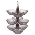 thumbnail image 1 of CAROOTU European-Style Fruit Tray Storage 3-Compartment Plastic Multi-Layer Stacked Fruit Tray Candy Dried, 1 of 7