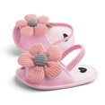 thumbnail image 5 of Kids Girl Sandals Soft Sole Non-Slip 3D Flower Kids Sandals Kids Summer Shoes Breathable Cute Pink Polka Dot Pre-Walker Crib Shoes 0-12 Months,Size 3-6M, 5 of 9