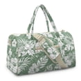 thumbnail image 2 of Garronmavis Large Sage Green Tropical Floral Quilted Duffle Bag for Women, Weekender Travel Bag Carry On Tote with Zipper Pockets for Gym, Overnight Trips & Dance, 2 of 7