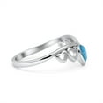 thumbnail image 3 of Hearts Petite Dainty Thumb Ring Lab Created Blue Opal Solid 925 Sterling Silver Size 7, 3 of 5