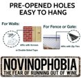 thumbnail image 3 of Bar Signs, Novinophobia The Fear of Running Out of Wine, Novelty Sign for Home Bar Decor, 4 x 16 inch, 3 of 5