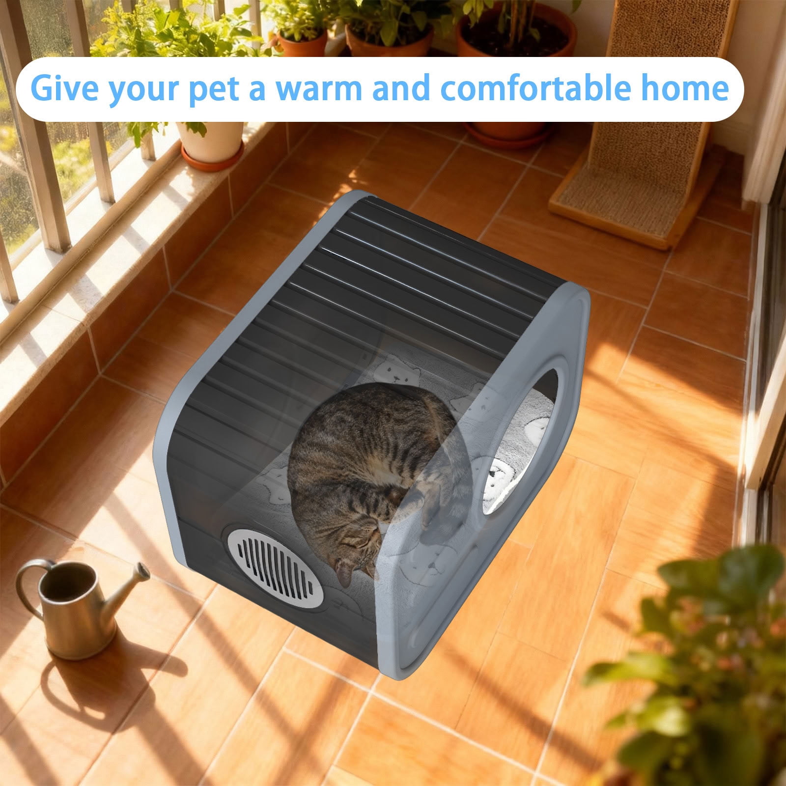 MAYEERTY Compact Cat House, Shatter-Resistant Cat Bed with Spacious Interior, No Tools Assembly