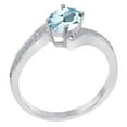 thumbnail image 4 of Mauli Jewels Rings for Women 1 Carat Aquamarine and Diamond Wedding Engagement Ring 4-Prong 10k Solid White Gold, 4 of 4