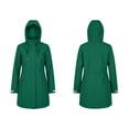 thumbnail image 5 of Zynoxe Women's Windbreaker Jackets Lightweight Zip Up Waterproof Jackets for Women Relaxed Mid Length Long Sleeve Drawstring Hooded Jacket Versatile Solid Color Outdoor Coat with Side Pockets 2XL, 5 of 10