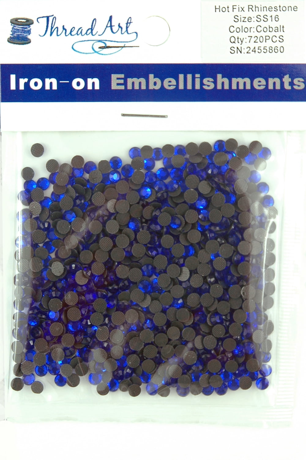 144 pieces Hotfix Iron-on 4mm Glass Rhinestones COBALT  BLUE 1gross 16SS 