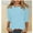 Blue, variant on Womens Blouses 3/4 Sleeve,Womens Round Neck 3/4 Sleeve T-Shirts Solid Color and Printed Casual Basic Tops Summer 2025 Tees Blouses Loose Fit Pullover 2025,Light Blue,M