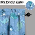 thumbnail image 5 of Kitchen Curtains 24 Inch Short - 3 Panel Set, Shark Whale Dolphin Ocean Theme, Rod Pocket Window Curtain, 100% Polyester for Nautical Farmhouse Kitchen, Easy Wash, 5 of 6