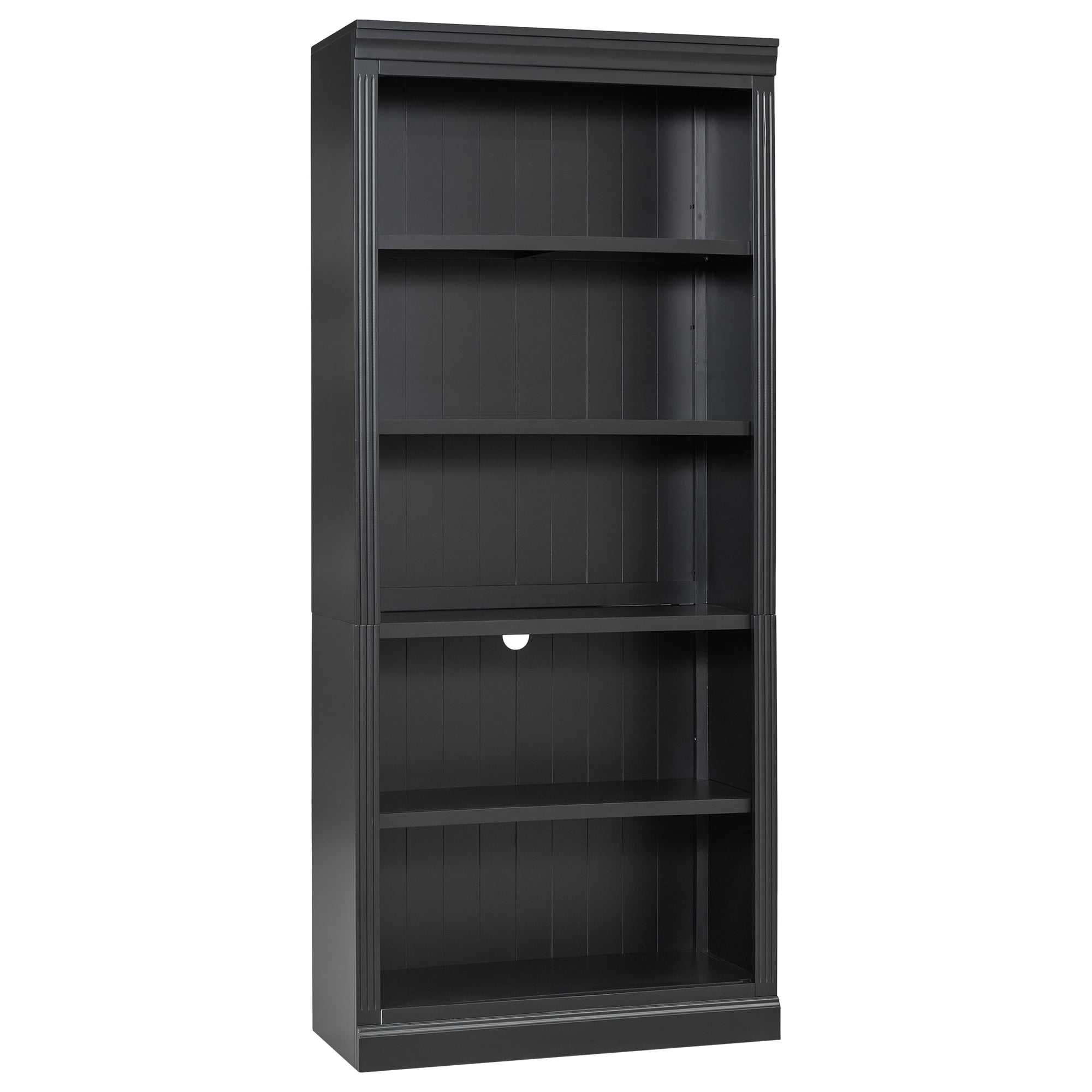 Harper & Bright Designs Tall Wood Bookcase with Light Strip, 5 Tier Bookshelves with Adjustable Shelves, Free Standing Storage Organizer for Home Office, Black