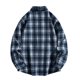 thumbnail image 3 of Blusa y camisa de manga larga con cuello vuelto, camisa informal a cuadros para hombre, blusa holgada juvenil de manga larga con cuello vuelto, blusa de poliéster para hombre, 3 of 3