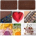 thumbnail image 3 of Juego de moldes de silicona con forma de corazón para el día de San Valentín, moldes de chocolate con forma de corazón rompible de 2 piezas, 11 Feliz Sencillez, 3 of 5