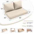 thumbnail image 2 of Kimunuk Outdoor Loveseat Cushion Set, 46" x 26" x 5" Waterproof Patio Furniture Cushions for Couch Bench Swing, Cream, 2 of 6