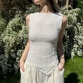 thumbnail image 2 of Gupgi Women Irregular Tank Tops Casual Summer Sleeveless White Shirt Basic Vests, 2 of 9
