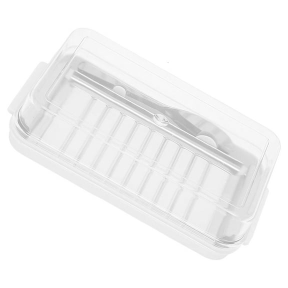 AOOOWER Stainless Steel and Butter Slicer Tray Transparents Top Cheese Storage Box for Refrigerator Kitchen Accessory