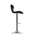 thumbnail image 5 of CorLiving Remi Set of 2 Black Faux Leather Adjustable Curved Seat Barstools, 5 of 10