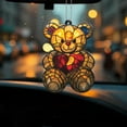 thumbnail image 3 of Teddy Bear with Heart Window Hanging Acrylic Car Decoration, Cute Bear Design for Car Interior, Perfect Gift for Kids and Teddy Bear Lovers, 3 of 4