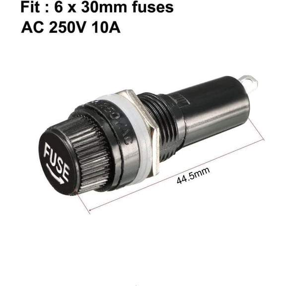 Panel Mounted Screw Glass 6x30mm Fuse Holder Car/Truck/Boat 12V-24VDC FF04