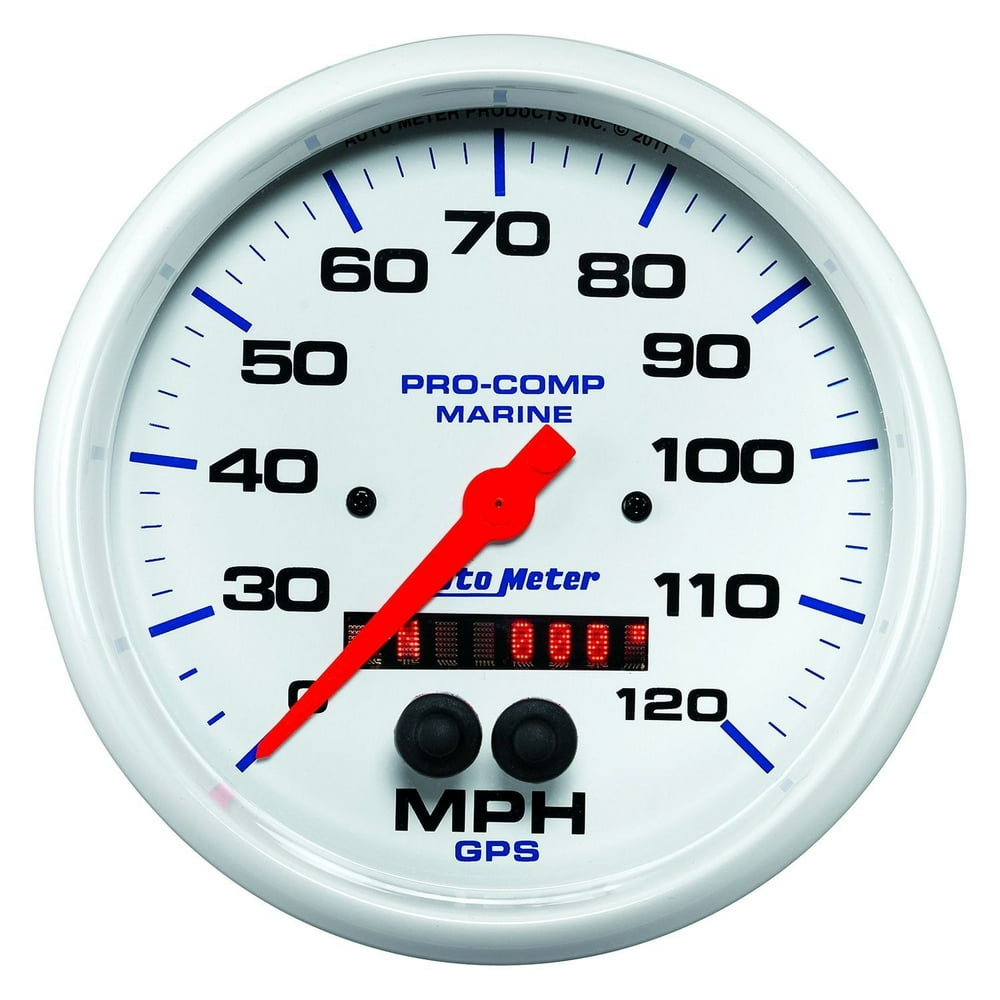Auto Meter 200646 Marine 5" White InDash Mount GPS Speedometer Gauge