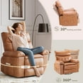 thumbnail image 3 of Aoile Recliner Chair with Massage and Heat, Oversized Swivel Rocking Chair W/Side Pocket for Living Rooms, Bedrooms, Nurseries （37.4"W/Retro Brown), 3 of 8