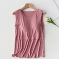 thumbnail image 5 of Gelikeya Womens Nursing Tank Tops for Breastfeeding Summer Detachable Chest Pad Maternity Shirts Double Layer Pregnancy Clothes Watermelon Red, Size XL, 5 of 5