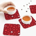 thumbnail image 7 of Disketp Playful Red Cartoon Faces Funny Coasters,6 Pcs Leather Coasters with Holder, Perfect Housewarming Hostess Gifts,Protect Furniture from Water Marks Scratch and Damage,Square, 7 of 7