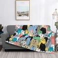 thumbnail image 2 of Goofa Different Cats Pattern Fleece Throw Blanket for Couch, Soft Checkered Flannel Blanket for Sofa, Warm Cozy Decorative Blanket Fall Decor Gift-50"x40", 2 of 6