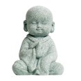 thumbnail image 2 of Cute Monk Figurine Buddha Statue Crafts Delicate Decoration for Tabletop Car Sit Upright, 2 of 8