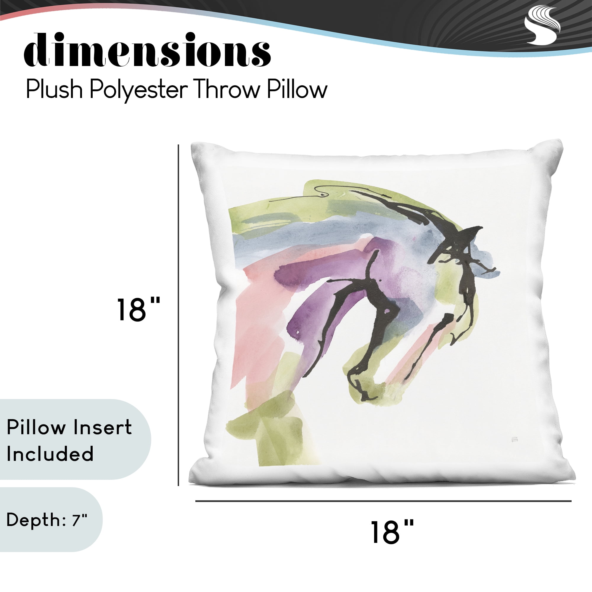 Stupell Industries Brushstroke Horse in Motion Decorative Printed Throw Pillow, design by Chris Paschke, 18 x 7 x 18