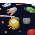 thumbnail image 3 of Space Pouf Cover with Zipper, Cartoon Style Cosmos Themed Illustration Sun with Stars Planets and Space Rocket, Soft Decorative Fabric Unstuffed Case, 30" W X 17.3" L, Multicolor, by Ambesonne, 3 of 5