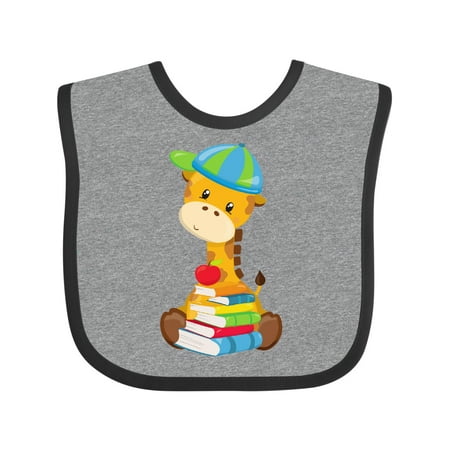 

Inktastic Cute Giraffe Giraffe Going to School Books Gift Baby Boy or Baby Girl Bib