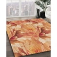 thumbnail image 3 of Ahgly Company Machine Washable Indoor Round Transitional Yellow Orange Area Rugs, 8' Round, 3 of 7