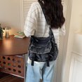 thumbnail image 4 of Sunyuer Women Vintage Washed Denim Messenger Bag, Large Capacity Casual Crossbody Shoulder Bag, Adjustable Strap Multi Pocket Fashion Denim Satchel Purse for Travel Daily Commute, 4 of 8