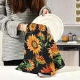 thumbnail image 6 of GZHJMY Orange Sunflower Watercolor Black Kitchen Towels Dish Bar Tea Towel Dishcloths 1 Pack Super Absorbent Soft 18 x 28 inches, 6 of 7