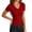 Red, variant on Casual Comfortable Breathable Top Women's Fashion Solid Color Slim Short Sleeve Lace V Neck Base Layer Top Fitted T Shirts for Women