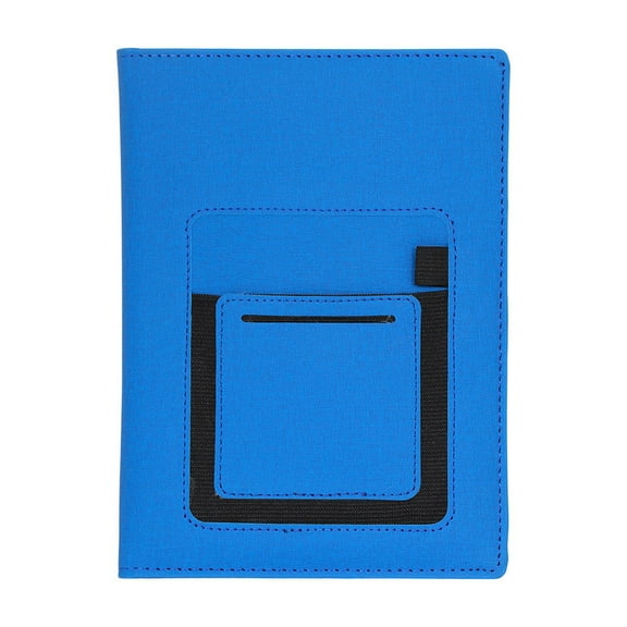 CrownLit A5 Ruled Diary, 192 Pages, Blue Cover with Pouch and Pen Holder