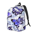 thumbnail image 1 of Disketp Butterflies print Canvas Backpack Lightweight Travel Daypack Student Rucksack Laptop Backpack-Small, 1 of 5