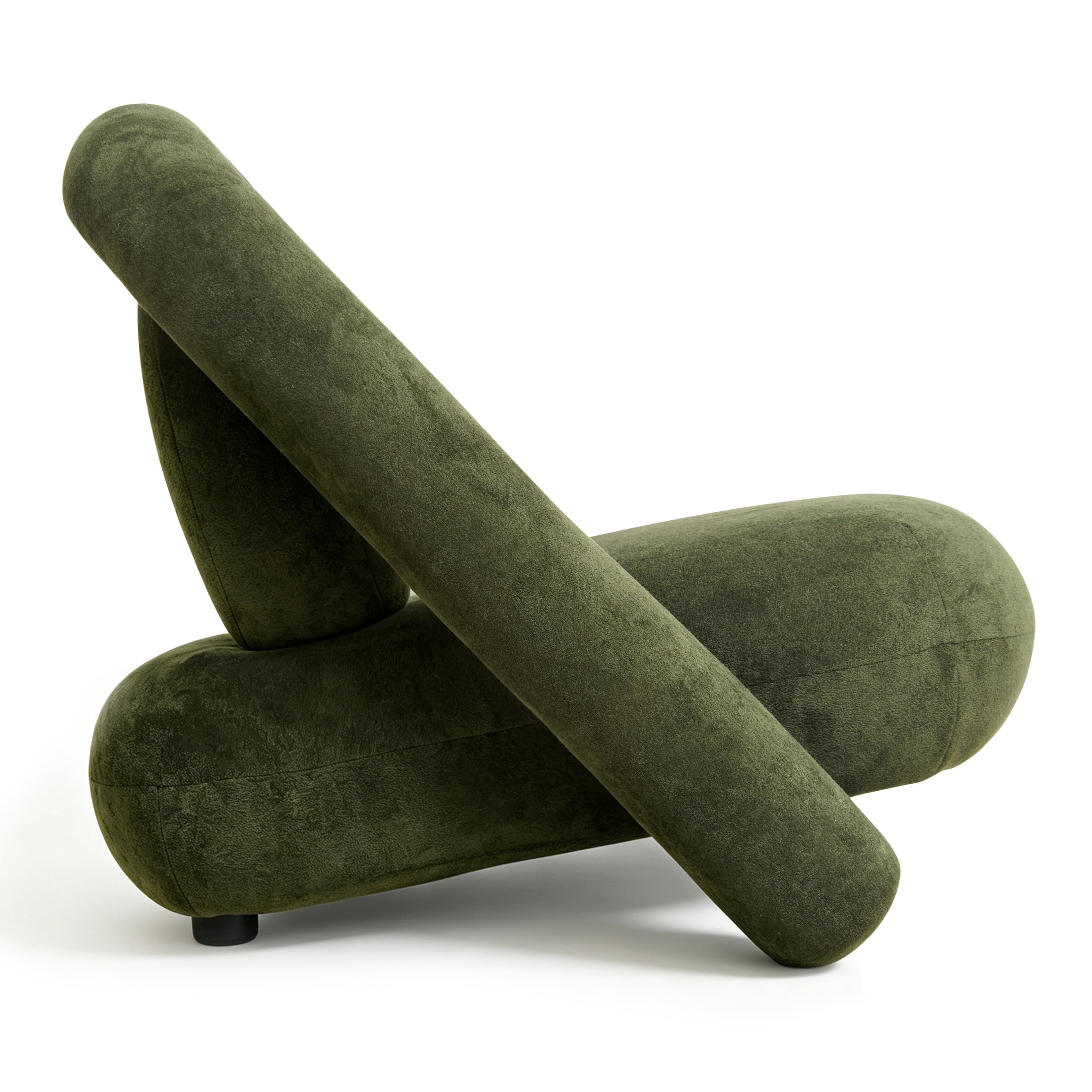 Noble House Marcus 32" Velvet Upholstered Accent Club Chair, Armless Space Saving Geometric Lounge Sofa, Dark Green
