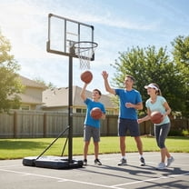 GASKY 44In Portable Basketball Hoop with Height Adjustable 6 ft to 10 ft  Large Backboard Base and Wheels, Basketball Goals for Youth Adults Indoor Outdoor Use