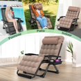 thumbnail image 4 of PNKKODW 33" XXL Zero Gravity Chair, Reclining Lounge with Removable Cushion & Headrest, Upgraded Lock, Footrest, for Indoor/Outdoor, Khaki, 4 of 8