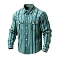 thumbnail image 2 of Blmnix Big And Tall Shirt for Men Western Shirts Guide T-Shirts Blue Long Sleeve Collared Plain Tshirts for Men,M, 2 of 3