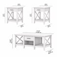 thumbnail image 4 of Bush Furniture Key West Table Basse avec Ensemble de 2 Tables d'Appoint, Chêne Blanc Pur, 4 of 7