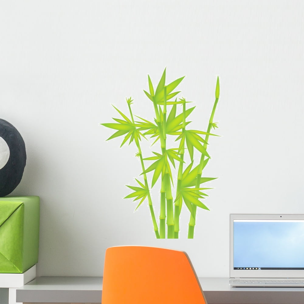 Green Bamboo Wall Decal by Wallmonkeys Peel and Stick Graphic (18 in H