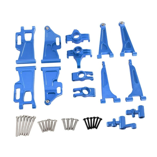 Repuestos para coche RC 1:14, 7 piezas, aleación de aluminio, vehículos y juguetes de control remoto para coche y camión RC para 14209 14210 Azul