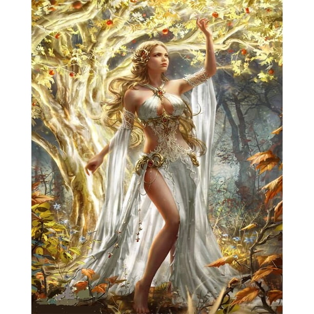Wdftyju Pintura en lienzo de bosque de diosa, pintura al óleo sin marco por números, carteles de arte de pared Wdftyju 6vk2xr2dw7dv9xz0