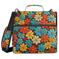 FORMRS Zipper Binder with Shoulder Strap 1.5-inch Ring 500 Sheet Capacity File Bag, Blooming Flowers