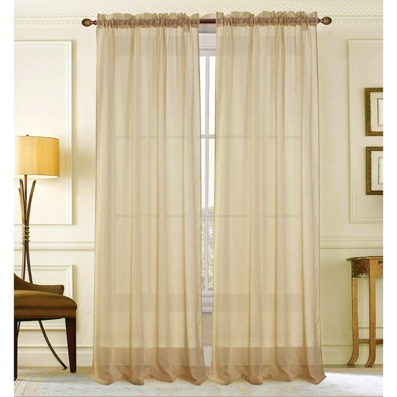 RT Designers Collection Astro Textured 54 x 90 in. Rod Pocket Curtain Panel, Beige