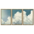 thumbnail image 5 of Drsoum Cloud Framed Wall Art 16x24in3pcs Natural Framed Cloudy Sky Natural Wall Decor Vintage Landscape Modern Painting Artwork for Living Room Bedroom, 5 of 6